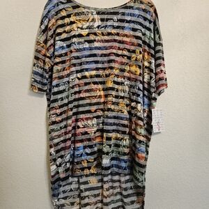 Buttery soft & stretchy Lularoe Irma roses ghost stripe NWT